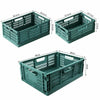 UK Durable Folding Plastic Storage Crate Stackable Kitchen Warehouse Storage Box