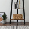 5 Shelf Bookshelf Wooden Bookcase Storage Solid Metal Frames