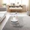 2 tier Round Coffee Table Side Table End Table Storage Rack Living Room White BN