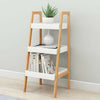 3 Tiers Ladder Book Shelf Bookcase Wooden Storage Stand Plant Display Rack Unit