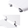 White Tongue And Groove Toilet Seat Wood Wooden Strong Chrome Plated Hinges New