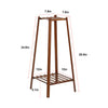 Bamboo 2 Tier Tall Plant Stand Pot Holder Small Space Table Garden Planter Brown