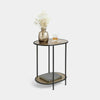 Oval Brass Finish Side Table Living Room Storage Display Furniture