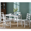 Compact Solid Wood Dining Table and 4 Chairs Set Home Kitchen Furniture 4 Colors