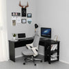 L-shaped Corner Computer Desk PC Table Workstation Home Office Furniture Black
