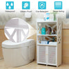White Bathroom 3 Tier 2 Doors WPC Cabinet Shelf Cupboard Bedroom Storage Unit