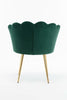 Green Velvet Scallop Shell Chair Wing Back Armchair Occasional Sofa Gold Legs