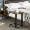Mobile Side Table, C Shaped Sofa End Table, Coffee Snack Table for Living Room