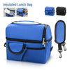 Double Deck Insulated Lunch Box Removable Shoulder Strap for Men /Women/Kids UK