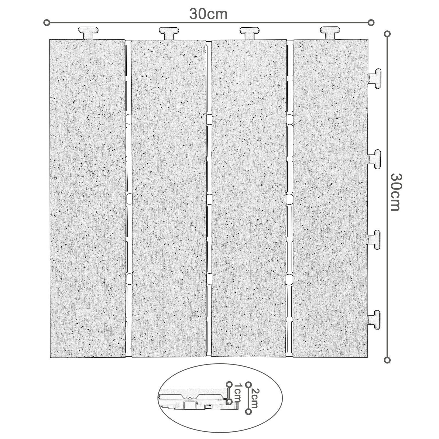 11x WPC Decking Tiles Garden Patio Balcony Interlocking Composite Decking Floor