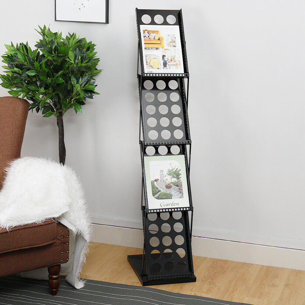 Foldable Magazine Literature Leaflet Exhibition Stand A4 Brochure Display Rack