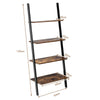 Industrial Ladder Shelf 4-Tier Wall-Leaning Bookcase Plant Flower Display Stand