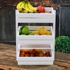 Wooden Natural/White Vegetable Fruit Basket Stacking Container Storage Shelf NEW