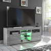 Grey TV Stand Modern High Gloss &Matt 120cm Unit Cabinet LED Lights PuzzoG
