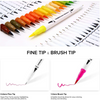 100 Colour Dual Tip Brush Pens w/Fineliners Art Markers Drawing Kids Girls Gift
