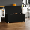 Leon Storage Ottoman Chest Black Toy Chest Bedding Blanket Box Large Wooden