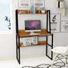 Ladder Office Computer Desk with Shelves Small Workstation PC Writing Table Wood