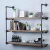 3 Tiers Industrial Iron Pipe Shelf Retro Wall Mounted Shelving without board