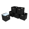 6 Piece Foldable Canvas Storage Box Fabric Cubes Toys Clothes Home Office