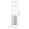 Bathroom Tall Storage Cabinet with 3 Tiers Bamboo Shelving Uint Free Standing