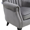 Velvet Accent Chair Scallop Shell Back Tub Armchair Occasional Padded Seat Sofa