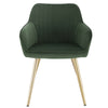 1x Kitchen Dining Chair Living Room Corner Chair with Velvet Steel Legs