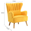 Scallop Back Velvet Armchair Occasional Accent Chair Soft Seat Sofa w/ Footstool