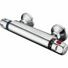 Modern Chrome Thermostatic Exposed Bar Shower Mixer Valve Tap Bottom Outlet 1/2"