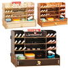 Desk Organizer Desktop Storage Brush Container Pencil Holder Pen Box & Drawer