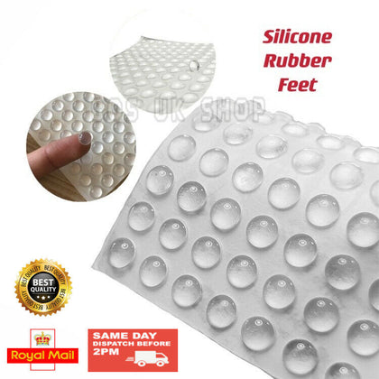 100Pcs Silicone Rubber Feet Anti-Slip & Collision Clear Self Adhesive Sticky Pad