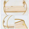 Round Wall Mounted Shelf Metal Wire Wooden Storage Display Floating Shelf Rack