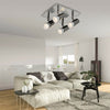 Metal 4 Way Adjustable LED Ceiling Light Spotlight Fitting Kitchen Bar Lighting