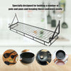 Kitchen Iron Hanging Pot Pan Rack Wall Mount Storage Shelf Saucepan Holder Rack