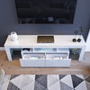 Modern TV Stand 2 Drawers Storage High Gloss Cabinet Sideboard RGB LED Light