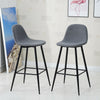 Set of 2 Grey Kitchen Breakfast Bar stools Chairs Fabric Seat Metal Legs Bar Pub