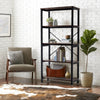 5 Tier Bookcase Shelving Unit Industrial Wood & Metal Storage Shelf Bookshelf