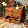 1-4 Tier Wooden Storage Box Desktop Drawer Organizer Cosmetic Stationery Holder