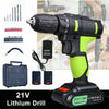 21V CORDLESS DRILL DRIVER SET 2 LI-ION BATTERY LED ELECTRIC SCREWDRIVER COMBI