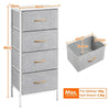 Fabric Chest of Drawers Storage Cabinet Unit Metal Frame Bedside End Table Gray