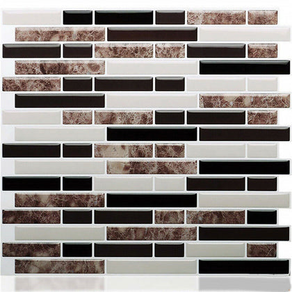 Mosaic Strips Brick Tiles 3D Bathroom Kitchen Background Wall Stickers Washable