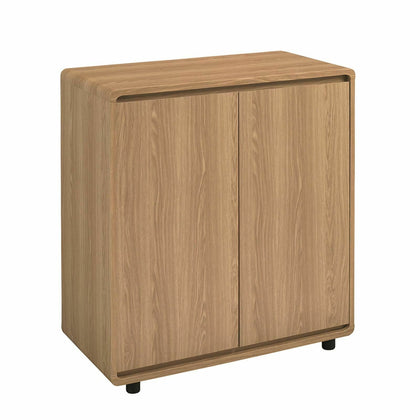 CURVE SMALL OAK SIDEBOARD CABINET CUPBOARD STORAGE MODERN WOODEN UNIT TV STAND