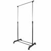 GARMENT ADJUSTABLE PORTABLE CLOTHES RAIL STAND RACK SINGLE DOUBLE SILVER BLACK