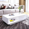 High Gloss Coffee Table With Storage Drawers RGB LED Modern Living Room Wooden