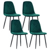 Set of 2/4/6 Velvet Dining Chairs Padded Seat Metal Legs Kitchen Home Office UK