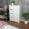 Mondeer White Bathroom Storage Cabinet with 4 Drawer 1 Door Adjustable Partition