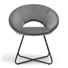 BTFY Grey Velvet Accent Chair w/ Metal Legs | for Bedroom, Dining & Living Room