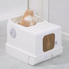 Hooded Cat Kitten Litter Tray Enclosed Pet Loo Toilet Box with Scoop Easy Clean