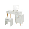 Vanity Dressing Table Makeup Desk Flip-up Mirror,3 Drawers Stool 1 Door Storage;