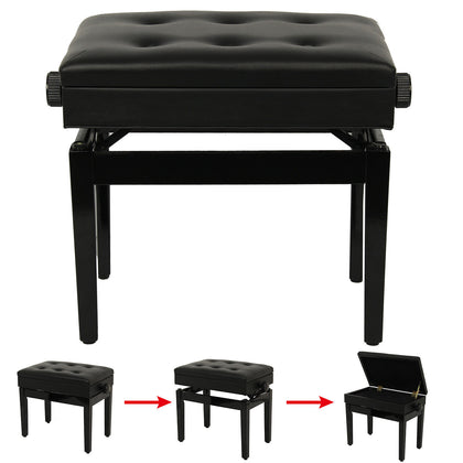 Classic Digital Keyboard Piano Bench Padded Seat Stool Solid Wood Wooden New