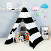 Portable Children Indian Teepee Tent Black and White Stripe Romantic Play House